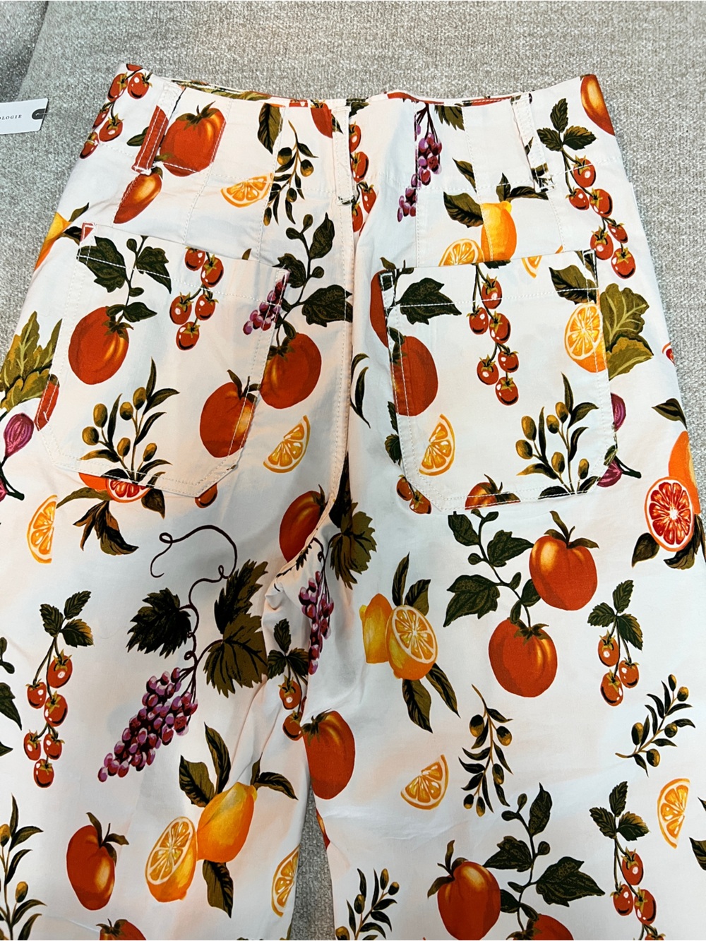 NWT Anthropologie x Maeve Collette Crop Wide- Leg Pants. Citrus Print. Size 26 - Picture 8 of 8